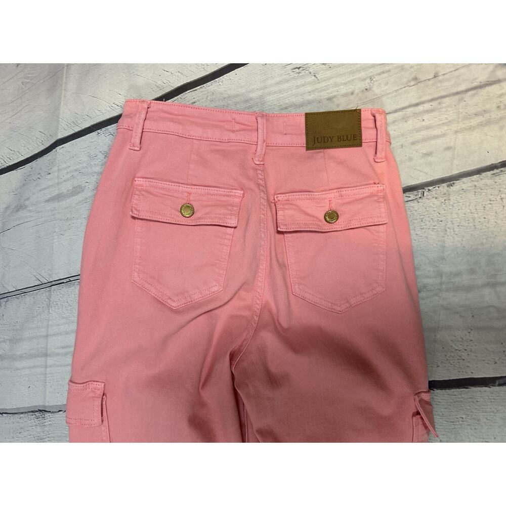 Judy Blue Garment Dyed Pink Cargo Pants Size 3/26 Los Angeles - Picture 5 of 10